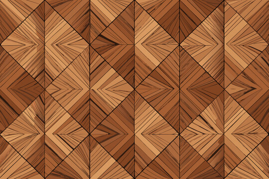 Abstract parquet flooring pattern with geometric diamond shapes and wood grain texture