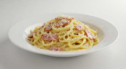 Creamy spaghetti carbonara dish