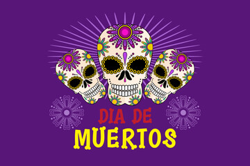 Dia de muertos vector label