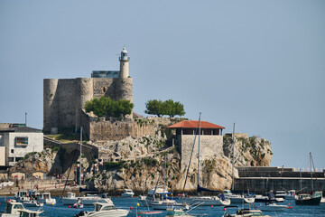 Castro urdiales santa ana castle, lighthouse and medieval fortress dominating castro urdiales harbor
