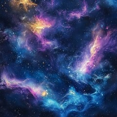 Fototapeta premium Breathtaking Cosmic Nebula Vibrant Deep Space Galaxy with Stars and Colors