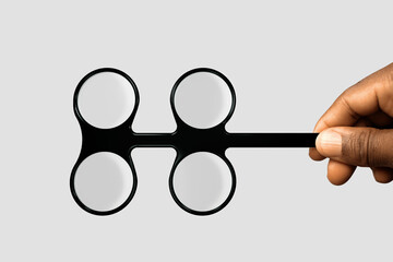 Black african Hand holding Accommodative flippers lenses for flipper rock eye exercise