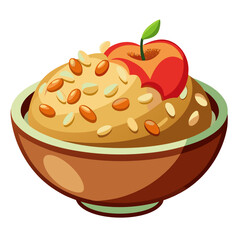 chocolate cake with strawberry vector white background