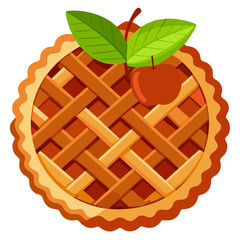 apple pie on a white background