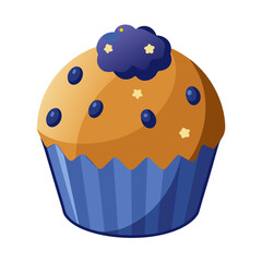 chocolate muffin isolated vector white background