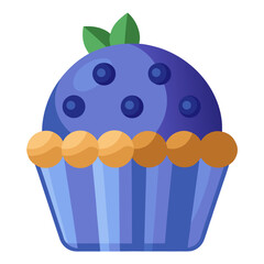 chocolate cupcake with icing vector white background