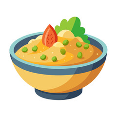 vector illustration of a bowl of soup vector white background