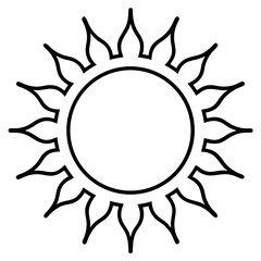 Summer sun icon line art vector illustration 