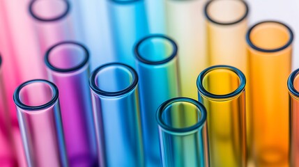 Colorful test tubes fill the chemistry lab as scientists prepare for exciting research and chemical analysis.

