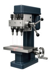 Vertical multi-spindle drill with a sliding table and laser alignment system for precision engineering workshops