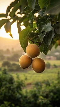 sapodilla on branch in maharashtra plateau video	

