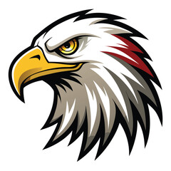 Fototapeta premium American bald eagle vector illustration with sharp gaze and patriotic theme