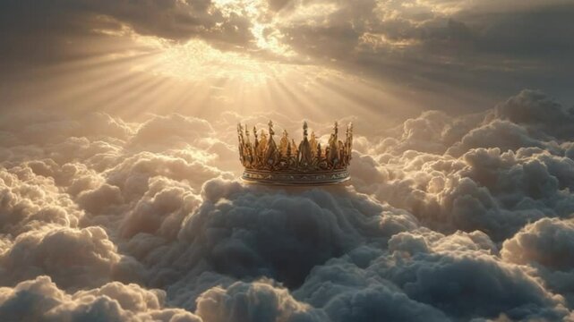 Golden crown above sunlit clouds