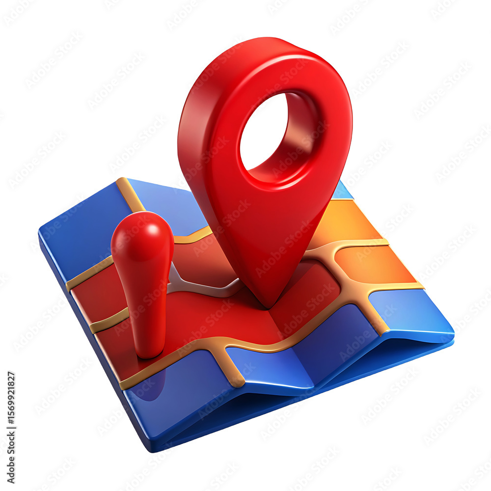 Aufkleber a shiny red pin for pinning the location of the delivery or telling the location of the coordinates,