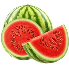 Juicy watermelon slices and a whole watermelon, ready to be enjoyed on a hot summer day