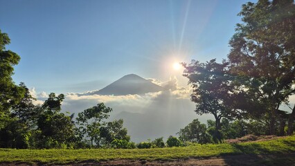 Beautiful view of volcano Agung in Bali