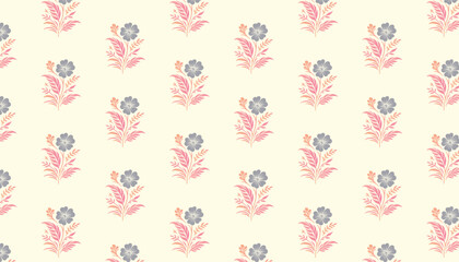 seamless floral pattern featuring hand drawn cotton flowers and minimal leaves

