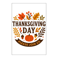 Thanksgiving Day Invitation Label Design