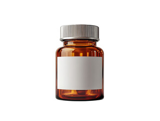 A bottle of medicine is sitting on a white background