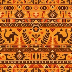 Ethnic Pattern Delight: A vibrant tapestry of cultures, showcased in a beautiful ethnic pattern. This image features a seamless design filled with intricate details, exuding a rich cultural heritage.