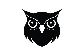 Silhouette art illustration of an Owl face.eps