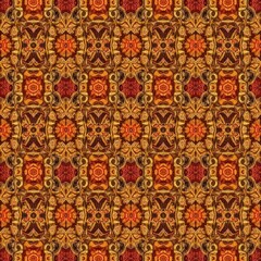 Exquisite Pattern: An intricate tapestry of repeating shapes and colors, forming a mesmerizing ornamental design that captures attention with its meticulous symmetry and vibrant aesthetic.