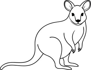 Hand Drawn Quokka Line Vector Art for Nature Themed Graphics