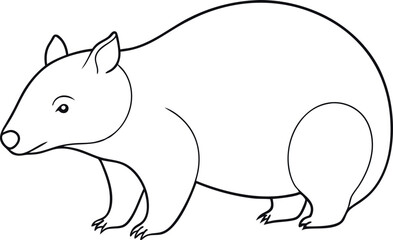 Obraz premium Minimal Wombat Line Art for Elegant Animal Design Concepts