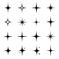 Twinkle star sparkle icon set