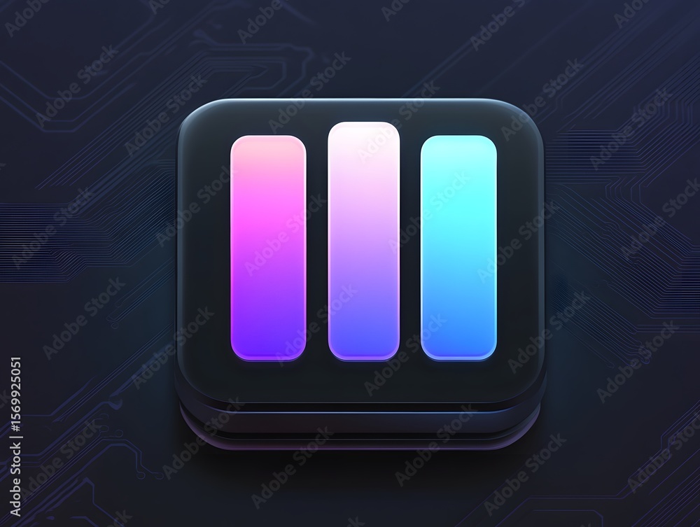 Poster neon app interface futuristic design element