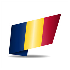 Fototapeta premium Folded national flag, shining with a shadow.