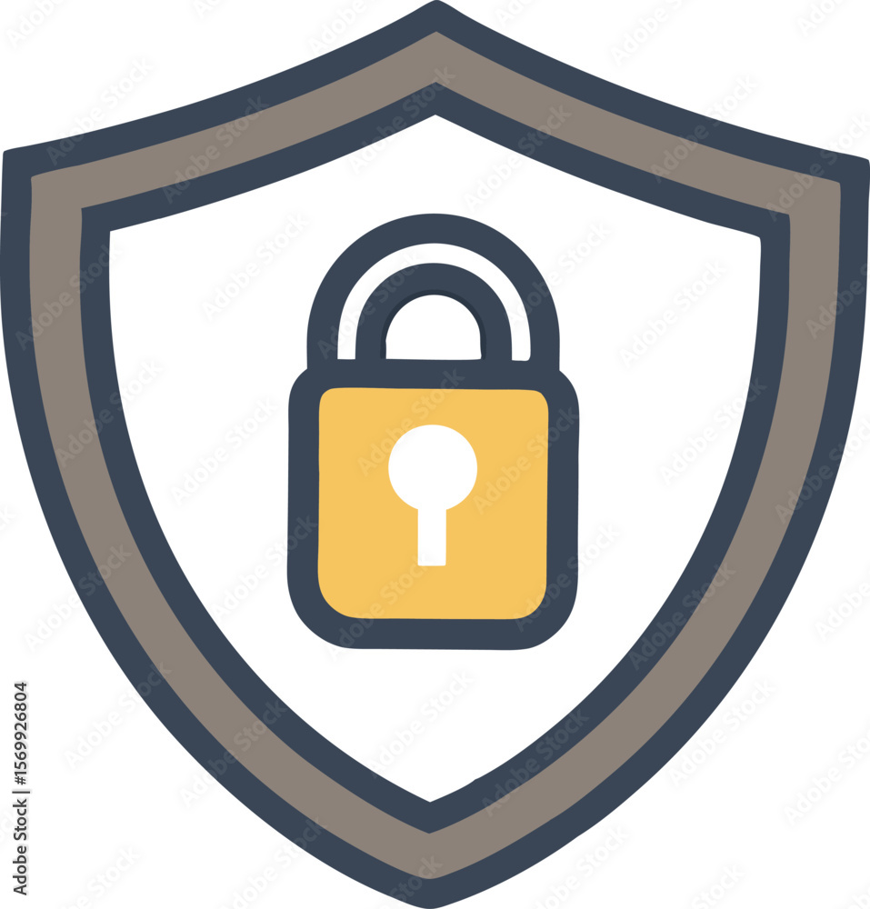 Poster secure padlock shield vector for privacy and protection icons