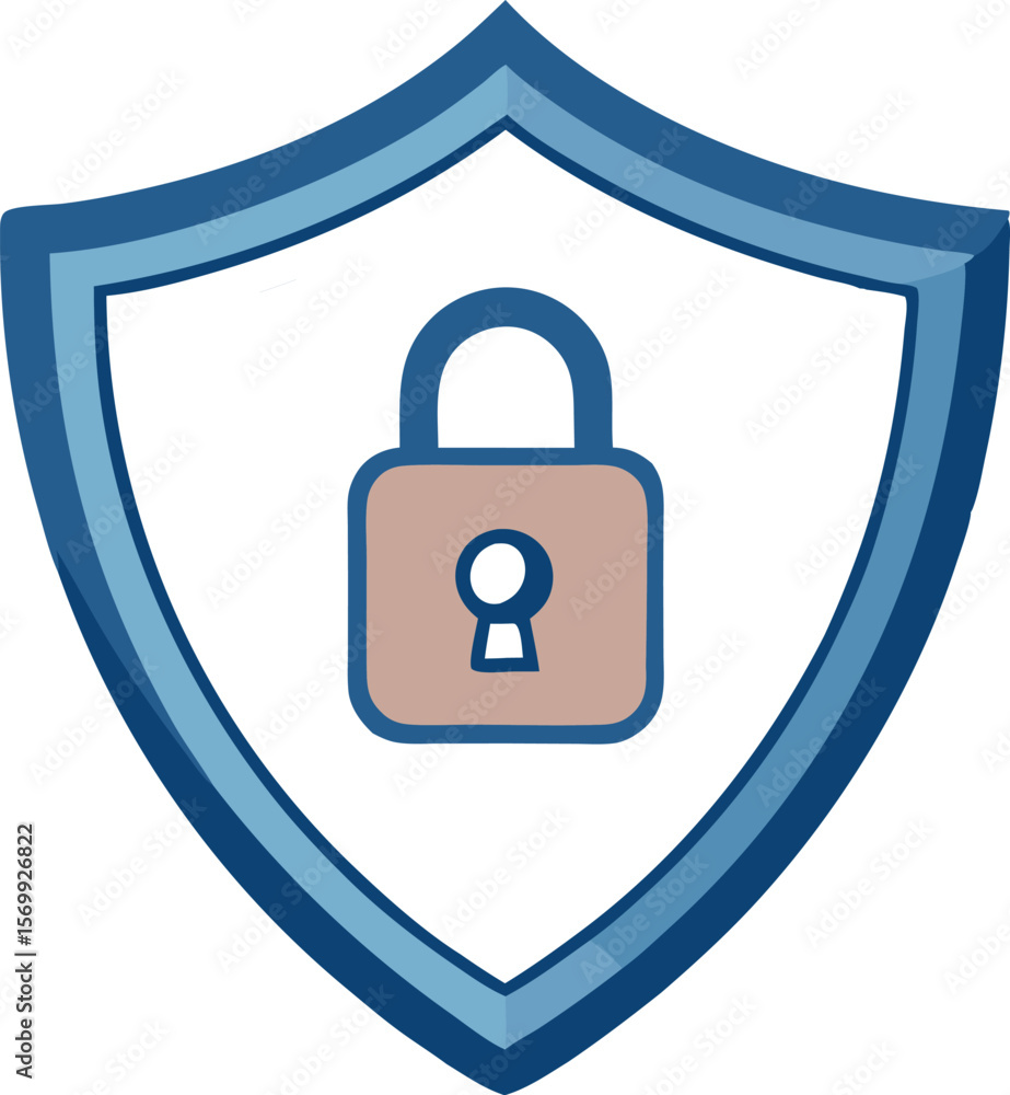 Poster digital security shield icon vector for web and tech use