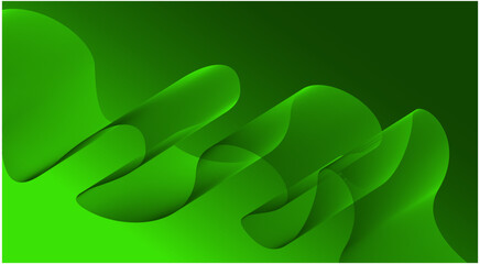 Abstract Blend Wavy Flowing Curved Background Green Color Design Vector Illustration