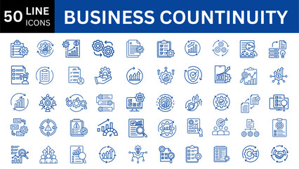 Business Continuity line icon set.