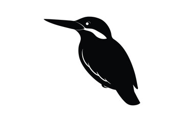 Silhouette art illustration of a Kingfisher.eps