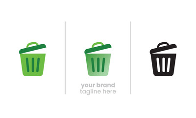 Eco-Friendly Trash Bin Icon – Recyclable Waste Dustbin Vector for Sustainability Projects