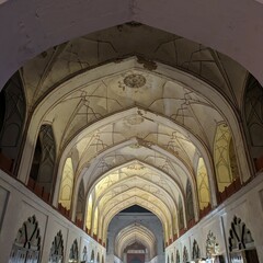 Image of the interior of the Red Fort, popularly called as Lal Quila, in the Old City of Delhi, built by Shah Jahan, a Mughal Emperor in the 1650s, as a classic example of Indo-Islamic architecture