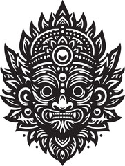 Ornate Tribal Mask Art