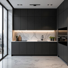 modern kitchen interior with kitchen