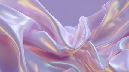 Obraz premium Iridescent lavender silk fabric folds with shimmering light reflections