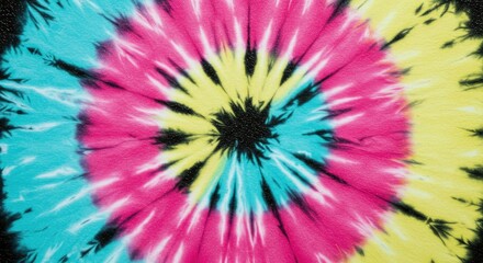 Neon Bullseye Tie Dye on Black Leather