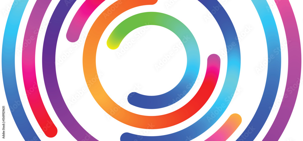 Poster color shapes with rainbow gradient. abstract modern fluid waves. vector background with color dynami