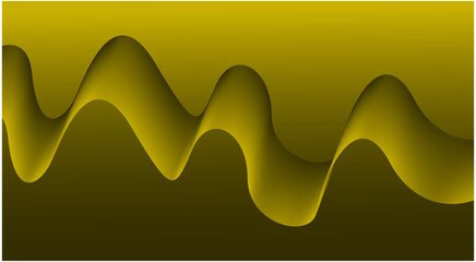 Blend Flowing Background Yellow Color Curved Smooth Abstract Design Vector Illustration