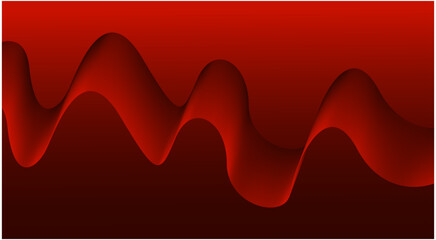 Blend Flowing Background Red Color Curved Smooth Abstract Design Vector Illustration
