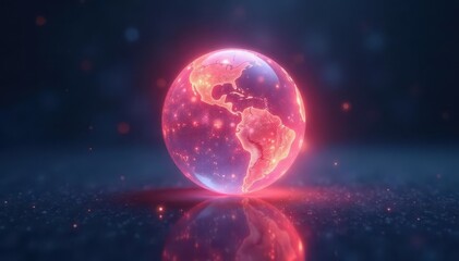 Obraz premium Ethereal glow emanates from a sphere in darkness, futuristic, glow, void