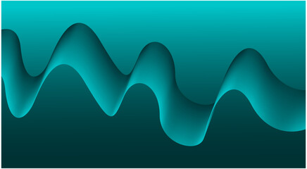 Blend Flowing Background Blue Cyan Color Curved Smooth Abstract Design Vector Illustration