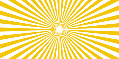 Retro pixelated backdrop for Anime or manga. Yellow color and white color Sunburst for the background. Spiral starburst and striped pattern abstract geometric retro sunrays line wavy texture.