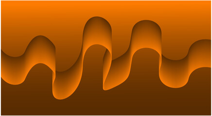 Blend Flowing Background Orange Curved Smooth Abstract Design Vector Illustration