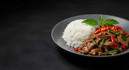 Sizzling Thai Basil Beef Stunning Food Photography for Restaurant Menus